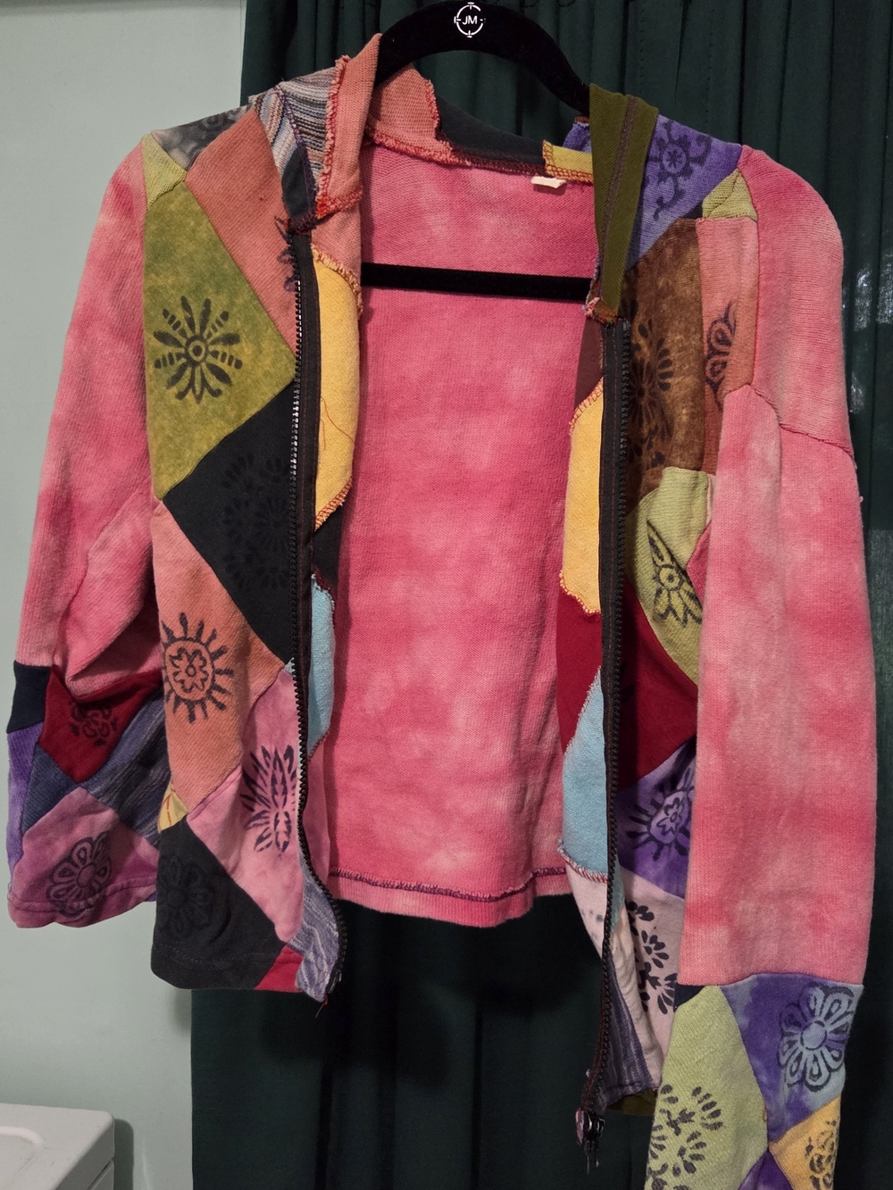 Rising International patchwork hippie zip-up Hoodie